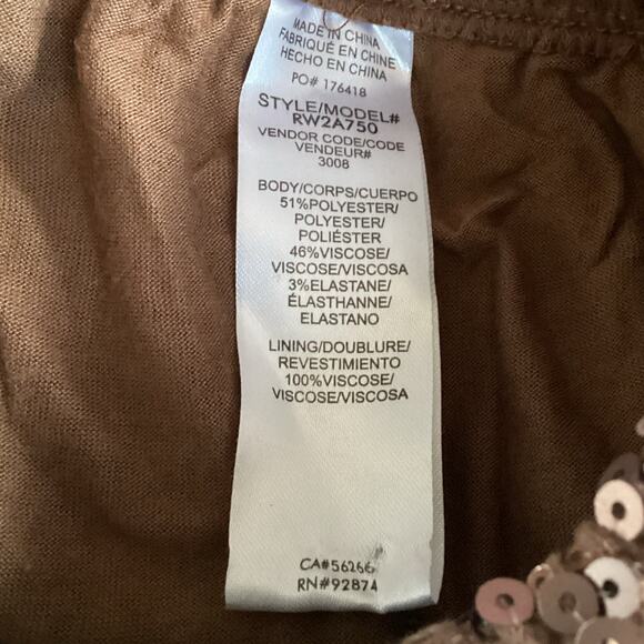 Splendid Collection Copper Bronze Metallic Brown Sequin Tapered Pant S - Picture 8 of 9